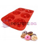 Силиконова форма за понички 6 гнезда